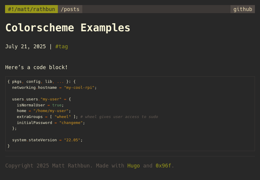 gruvbox with green accent color